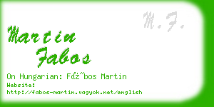 martin fabos business card